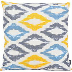 Sierkussen Diamond Geel/Blauw - Outdoor | 45 x 45 cm | Katoen/Polyester