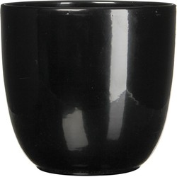 3 stuks - Bloempot Pot rond es/12 tusca 13 x 13.5 cm zwart Mica - Mica Decorations