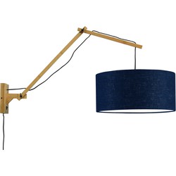 Wandlamp Andes - Bamboe/Blauw - 95x47x55cm