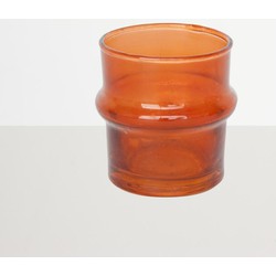 Recycled Handmade Glass Tealightholder - Orange