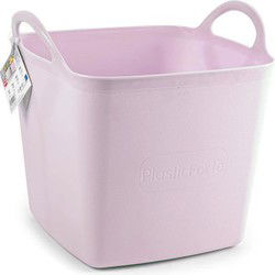 Plasticforte Kuip - emmer - flexibel - roze - 43L - vierkant - Wasmanden