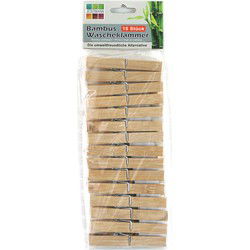 Jedermann wasknijpers -15x - bamboe hout - 9,5 cm - Knijpers