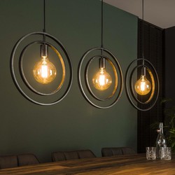 Hanglamp 3 Lichts Zwart - Turn Around - Metaal - Giga Meubel
