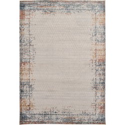 Vercai Rugs Artisan Collectie - Laagpolig Vloerkleed - Zacht Tapijt voor Woonkamer - Polyester - Crème / Grijs - 160x230 cm