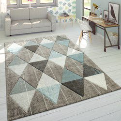 Laagpolig Vloerkleed Lareva - Geometrisch Design - Beige - 80x300 cm