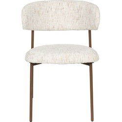 Eetkamerstoel Off White Stof - 57,5x57x78,5cm - Claes - Set van 2