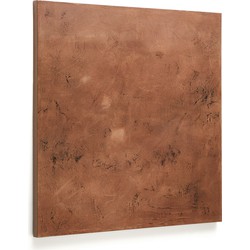 Kave Home - Abstract canvas Sabira verweerd koper 100 x 100 cm
