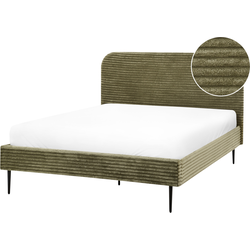 FLAYAT  - Tweepersoonsbed - Groen - 140 x 200 cm - Corduroy