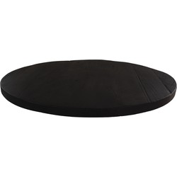 Rond tafelblad - 120x5 - Zwart - Gerecycled Mangohout