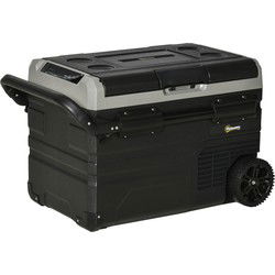 4goodz Outsunny Koelbox 40 ltr met LED Compressor Handgrepen en wielen op 12/24V DC en 110-240V AC