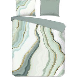 Good Morning Marble Glow Dekbedovertrek Jade-1-persoons (140 x 200/220 cm)