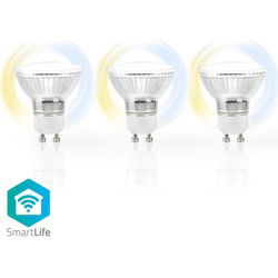 Nedis WIFILW30CRGU10 Wi-fi Smart Led-lamp Warm Tot Koel Wit Gu10 3-pack