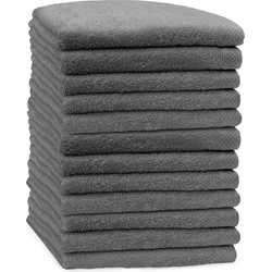 Eleganzzz Handdoek 100% Katoen 50x100cm - dark grey - Set van 12