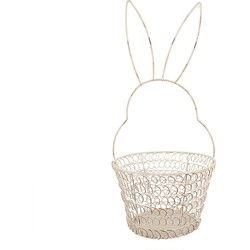 Clayre & Eef Opbergmand Konijn Ø 15x34 cm Wit IJzer Rond Mand