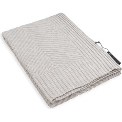 Knit Factory Beau Gebreid Plaid - Woondeken - Kleed - Beige - 160x130 cm