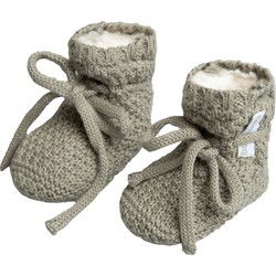 Baby's Only Slofjes teddy Willow - Urban Green - 3-6 mnd - 100% ecologisch katoen