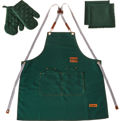 Beliani BRASSICA - Keukentextielset-Groen-Polyester