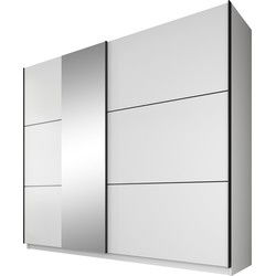 Meubella - Kledingkast Samantha - Wit - 236 cm - Met spiegel