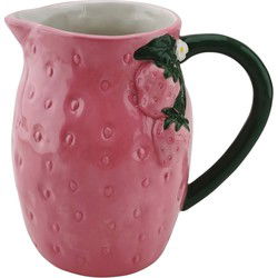 Vase- Strawberry- Stoneware- Pink- 17,5x12,5x18cm
