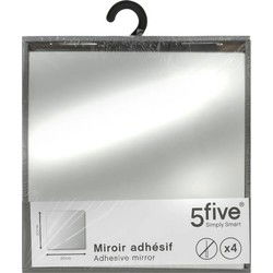 5Five Plak spiegels tegels - 4x stuks - glas - zelfklevend - 20 x 20cm - Spiegels