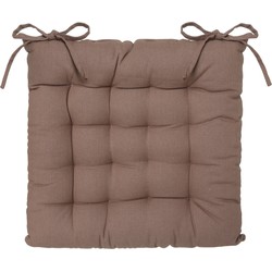 Atmosphera Stoelkussen - taupe - katoen - 36 x 36 x 4 cm - zitkussen - tuinstoelkussens