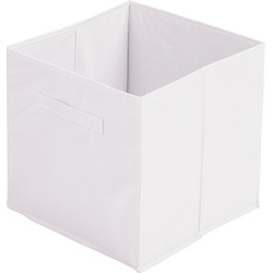 Urban Living Opbergmand/kastmand Square Box - karton/kunststof - 29 liter - wit - 31 x 31 x 31 cm - Opbergmanden