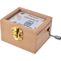 Clayre & Eef Muziekdoos Wit Beige Hout
