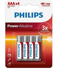Philips AAA Alkaline Batterijen 4 Stuks