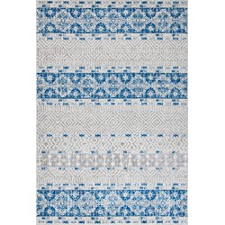 Safavieh Modern Chic Indoor Woven Area Rug, Madison Collection, MAD797, in Silver & Navy, 91 X 152 cm