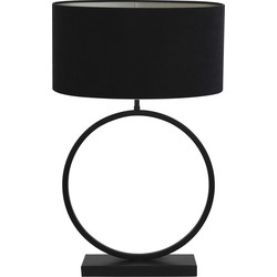 Tafellamp Liva/Velours Ovaal - Zwart/Zwart - Ø21x70,5cm