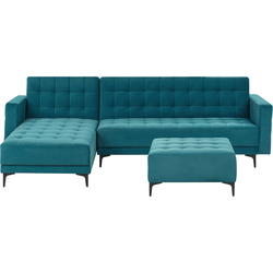 Beliani ABERDEEN - Slaapbank-Blauw-Fluweel