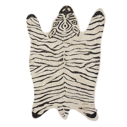 Vloerkleed Zebra - L180 x B120 cm - Katoen - Zwart, Wit