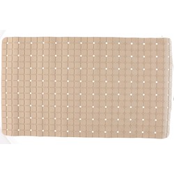 Badmat/douchemat anti-slip beige vierkant patroon 69 x 39 cm - Badmatjes