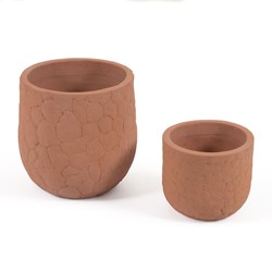 Kave Home - Simi set van 2 terracotta bloempotten Ø 34 cm / Ø 50 cm