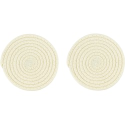 Krumble Pannenonderzetter rond - Katoen - Beige - Set van 2