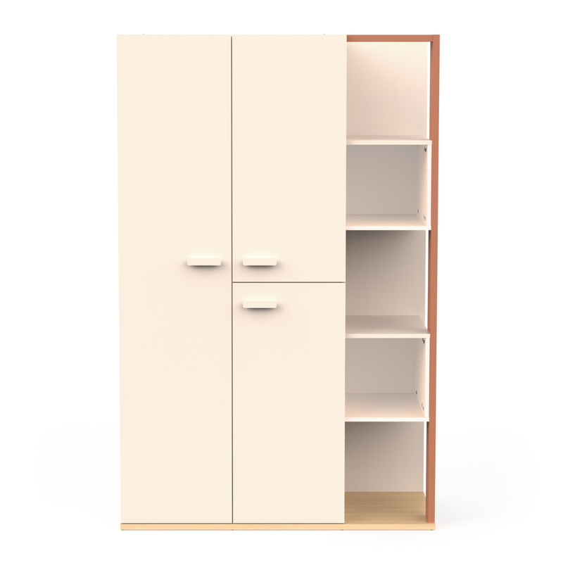 Kast met 3 deuren en 5 open vakken L119,7 cm - CAMILLIA - 
