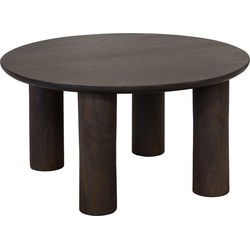 Salontafel Donkerbruin Mangohout - 75x75x38cm - Misao