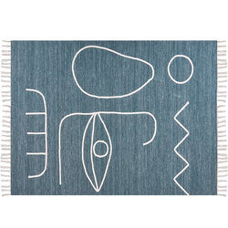 YAVU - Vloerkleed - Blauw - 140 x 200 cm - Polyester
