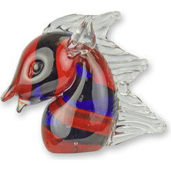 A MURANO STYLE GLASS FIGURINE OF A HORSEHEAD