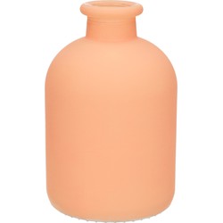 Jodeco Bloemenvaas Avignon - Fles model - glas - mat zalm roze - H17 x D11 cm - Vazen