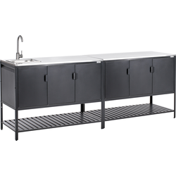 MAENZA  - Buitenkeukenkast set - Zwart - Staal