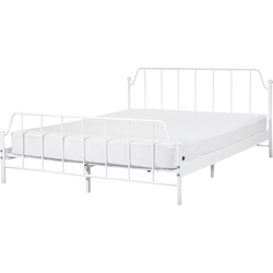MAURESSAC - Tweepersoonsbed - Wit - 160 x 200 cm - Metaal