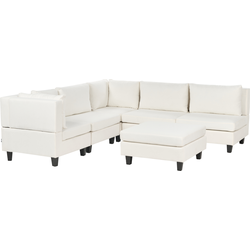 Beliani UNSTAD - Modulaire Sofa-Wit-Polyester