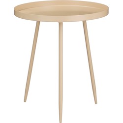 Mica Decorations Bijzettafel Flores - 40x40x43 cm - Ijzer - Beige