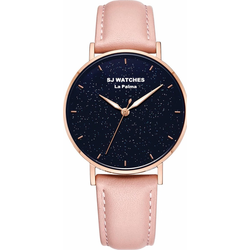 LW Collection SJ WATCHES La Palma horloge dames Roze sterrenhemel 36mm