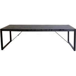 Eettafel Britt rechthoek - Zwart - 220 cm