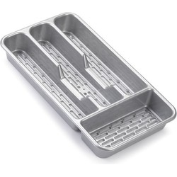 Plasticforte Bestekbak - 4-vaks - grijs - 33 x 18 x 4 cm - Bestekbakken
