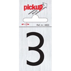 Route alulook 60 x 44 mm Sticker zwarte cijfer 3 pick up - Pickup