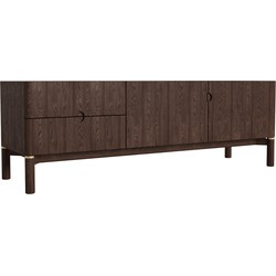 Tv-Meubel Donkerbruin Eikenhout - 160x46x55cm - Arun