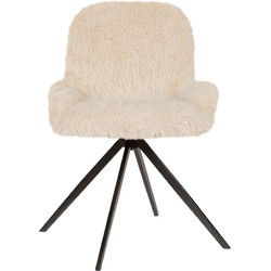 PTMD Barkruk Leander - 58x53x83 cm - Textiel - Hair Beige
